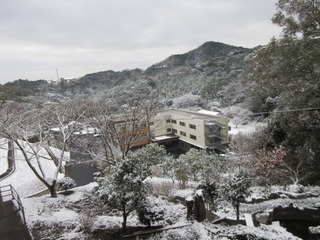 【慈遊館の風景】雪が積もりました